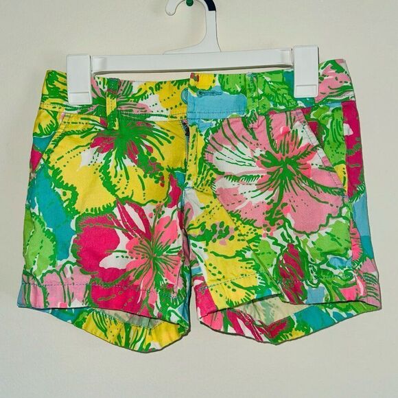 Lilly Pulitzer Callahan Shorts Shorely Blue Big Flirt SIZE 000 - Picture 1 of 3